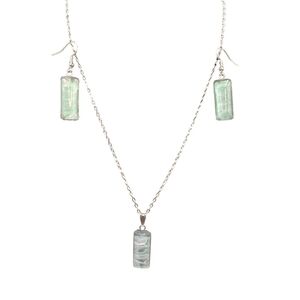 Unique Acrylic Painted Necklace and Earrings Set-Handmade